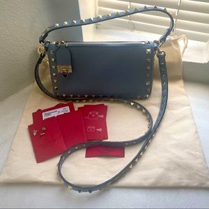Valentino Authentic Small Rockstud calfskin crossbody bag